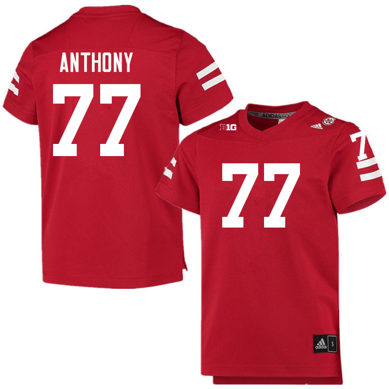 Men #77 Hunter Anthony Nebraska Cornhuskers College Football Jerseys Sale-Scarlet